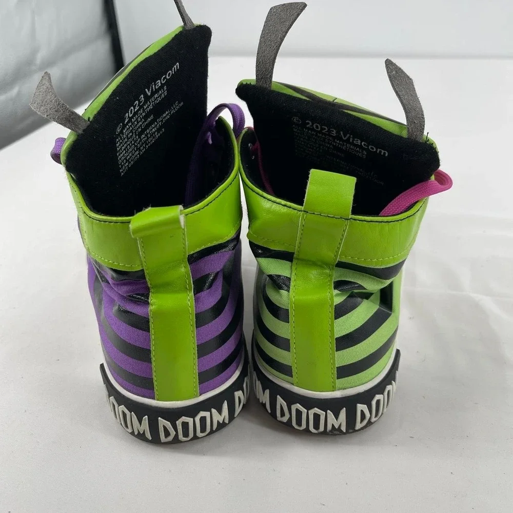 Invader Zim Gir Sneakers Shoes Emo Scene Women's 10 Hi Tops Striped Colorful